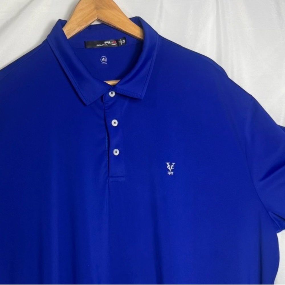 RLX Ralph Lauren Polo Valdosta Country Club Shirt Mens 2XL Blue Performance